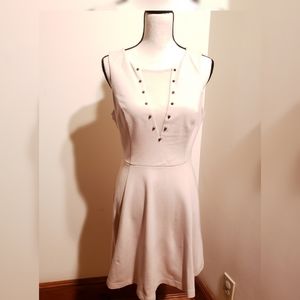 Express Sheer Panel Skater Dress